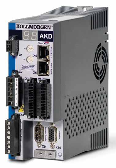 AKD Steckeranordnung und Funktionalität A K D S E R V O V E R S T Ä R K E R Ethernet-Konnektivität Die Ethernet-basierte AKD-Reihe bietet dem Anwender die Auswahl zwischen mehreren Bus-Systemen.
