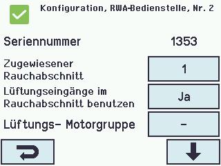 Topologie Die RWA-Hauptbedienstellen werden überwacht und der Anschluss der RWA-Hauptbedienstellen an der RWA-Zentrale hängt von der Zahl der Rauchabschnitte ab: 1.