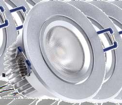 Serie 0 Aluminium LED Hochwertige schwenkbare Aluminium LED-Leuchte inklusive Treiber. Die geringe Einbautiefe ist ideal für abgehängte Decken mit nur cm Hohlraum.