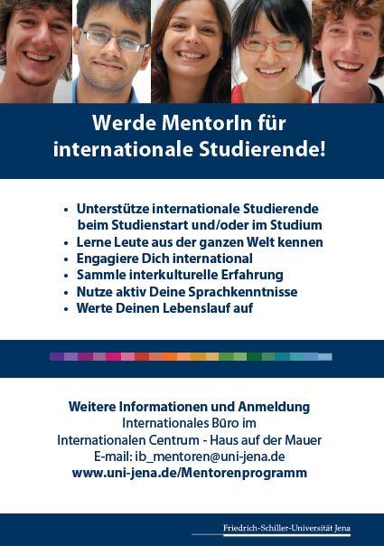 Zurück in Jena: Weiterhin Lust auf internationalen Austausch? Möglichkeit zum internationalen Engagement z.b.