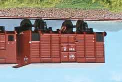 Set of four goods wagons, one Dm baggage, one Type Hg wagon and two Type F wagons.
