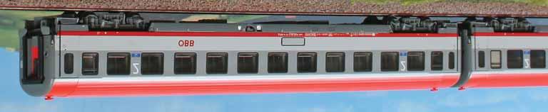 Three cars set formed by one 1 st class/luggage car ADbmpsz, one 2 nd class compartment car Bmz, and