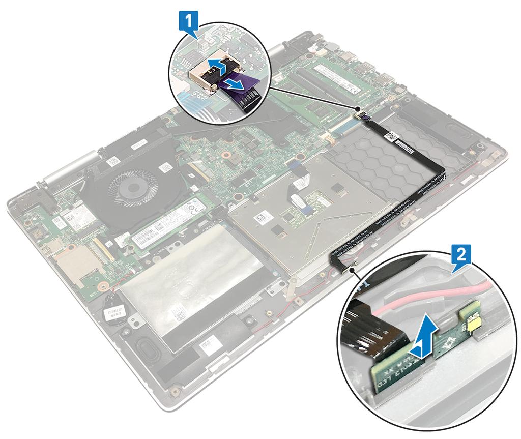 2 Heben Sie die Statusanzeigeplatine zusammen mit