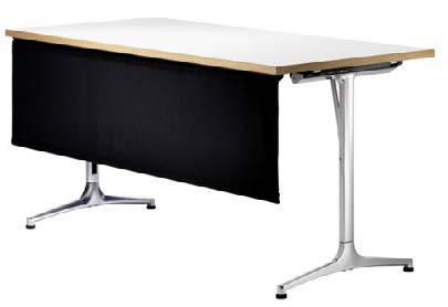 460/00 150 x 70 cm Systemtisch zur beidseitigen Verkettung, Schichtstoff softmatt mit gerader Holzkante, Sichtblende Das Gleiche gilt für die
