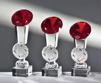 Glastrophäen Noblesseglas-Trophäen Diamantenlook 6 Farben: Rot Gold Blau Grün Rosé Clear 3