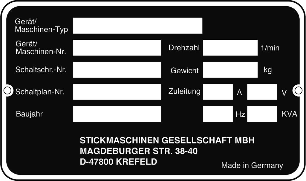 Geben Sie bitte bei jeder Bestellung zuerst Typ und Nr. Ihrer Maschine an, um unnötige Rückfragen zu vermeiden.