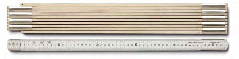 Maßstäbe aus Holz in Überlängen 3 m, 4 m und 5 m 9003 Holzgliedermaßstab in 3 m, Gliederstärke 6,5 mm, Gliederhöhe 30 mm, Gliederlänge 50 cm,