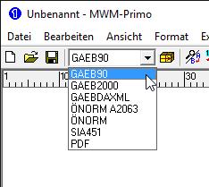 Export in eine GAEB/ÖNORM/SIA-Datei Nach dem Erkennen der Positionselemente können die Daten in eine Export-Datei