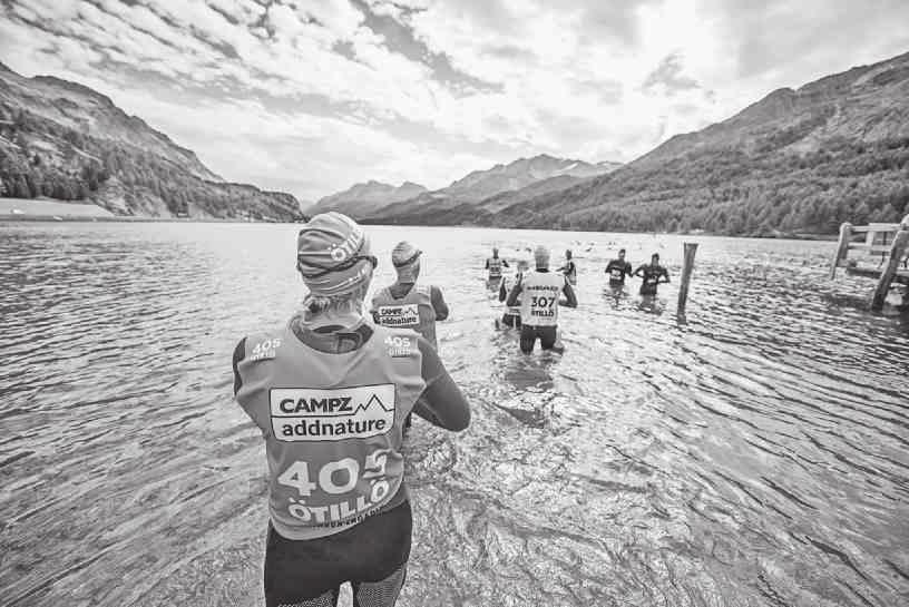 12 Dienstag, 11. Juli 2017 Schweizermeistertitel für den WTC St. Moritz Die 13 Grad kalten Seen brachten nach den harten Läufen eine willkommene Abkühlung für die Teilnehmenden.