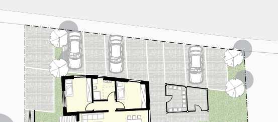 Entwurfskonzept: 8-9 WE EG :1x 4-Zi-Maisonettewohnung 79 + 30 m² 1x 3-Zi.