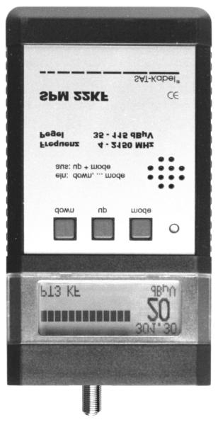 Funktionselemente Ladebuchse Messbuchse LCD-Display 2 3 down up mode 3 Bedientasten LED Lautsprecher = einzelne Taste lang betätigen >0,5 s (hier Taste 3) = gleichzeitig zwei Tasten lang betätigen