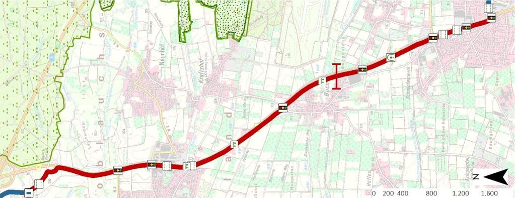 Machbarkeitsstudie Radschnellverbindungsnetz Nürnberg Fürth Erlangen Herzogenaurach 151 Trasse Nürnberg Erlangen Abschnitt 2 von Cuxhavener Straße bis Reutleser Weg Legende: Seite 87 Kenndaten Länge