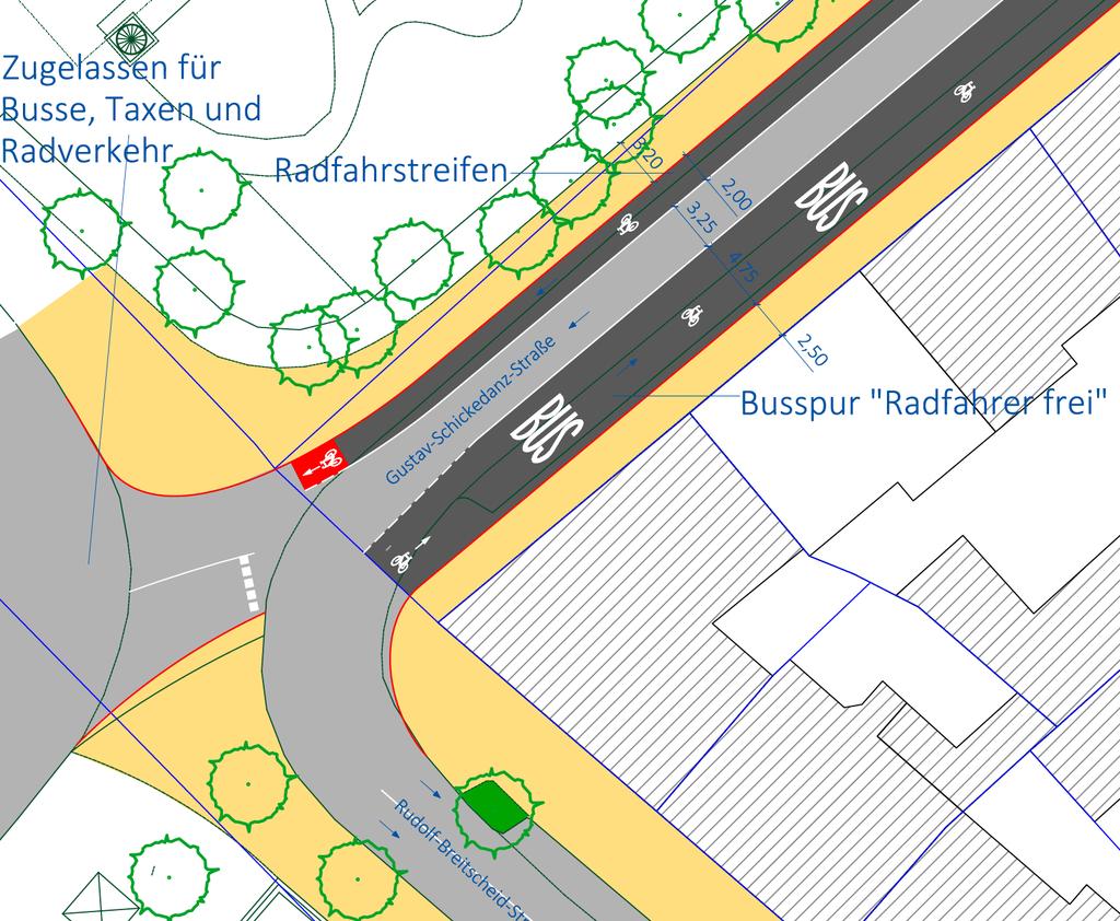 184 Machbarkeitsstudie Radschnellverbindungsnetz Nürnberg Fürth Erlangen Herzogenaurach Trasse Erlangen -Fürth Gustav-Schickedanz-Straße Fürth Plangrundlage: Digitale Stadtgrundkarte der Stadt Fürth