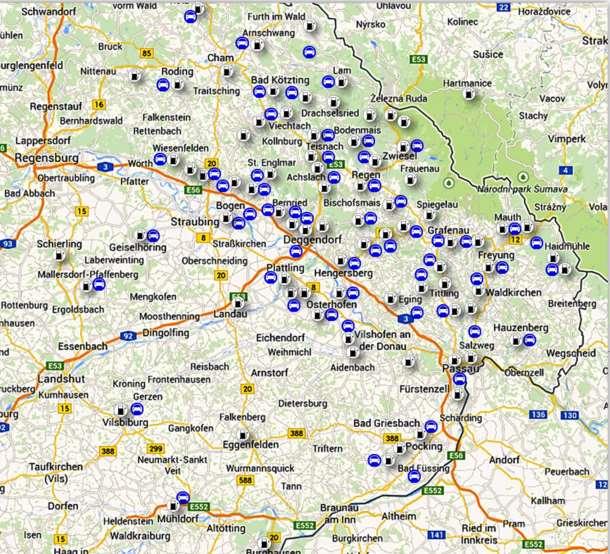 Projekt M.O.V.E. Mobilität Ostbayern vernetzt Projektziele M.O.V.E.: Zur Stärkung des öffentlichen Verkehrsangebotes in den sechs Landkreisen Cham, Deggendorf, Freyung- Grafenau, Passau, Regen und Straubing-Bogen beitragen.