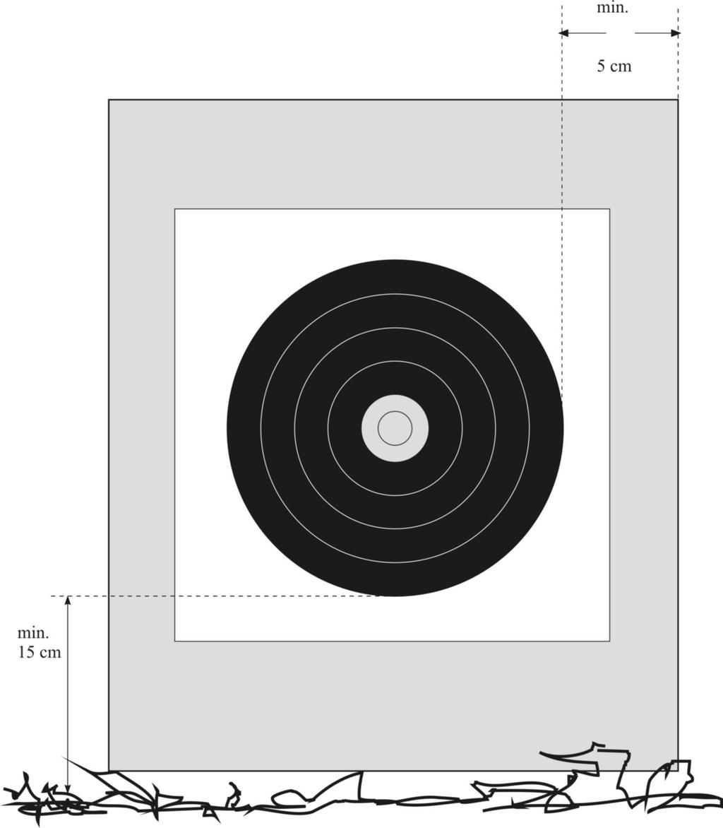 80 cm- und 60 cm-auflage für das Feldbogenschießen (siehe Abbildung 2: 80 cm- und 60
