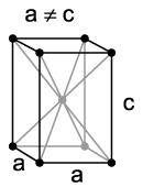 primitiv raumzentriert Abbildung 6: tetragonales Kristallsystem [1]