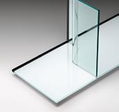 Base en verre trempé de 12 mm Basis aus gehärtetem 12 mm starkem Glas Montanti: h 32 cm o h 42 cm Uprights: h 32