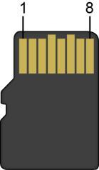 5 GND X7: microsd Karte Pin Funktion 1 DAT2 2 CD/DAT3 3 CMD 4 +3V3 5 CLK 6 GND 7 DAT0 8 DAT1 Es wird empfohlen, nur die von SIGMATEK freigegebenen Speichermedien (CompactFlash Karten, microsd Karten