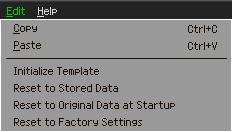 Die Fenster von MX49/MX61 Remote Editor: [Edit]-Menü (Bearbeiten) [Edit]-Menü (Bearbeiten) Kopieren Kopiert die ausgewählten Daten in die Zwischenablage.