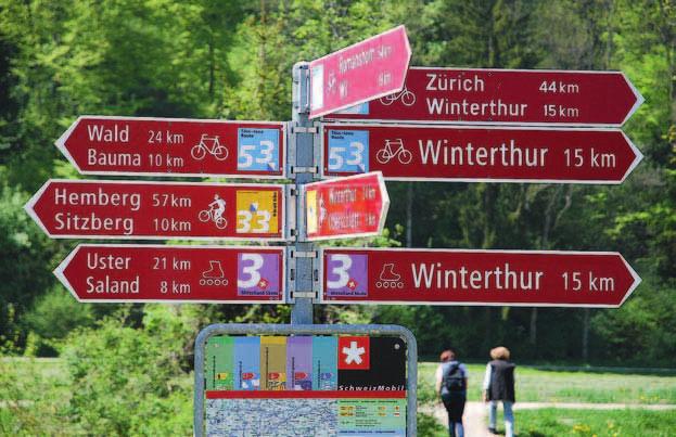 Ausbau des Routennetzes Zahlreiche regionale Routen von Veloland Schweiz wurden