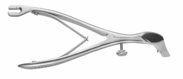 Specula and Retractors Spekula und Retraktoren 397701FX Sinus Speculum with fastening eye for 118900FX, one blade shortened with mandrels, incl.