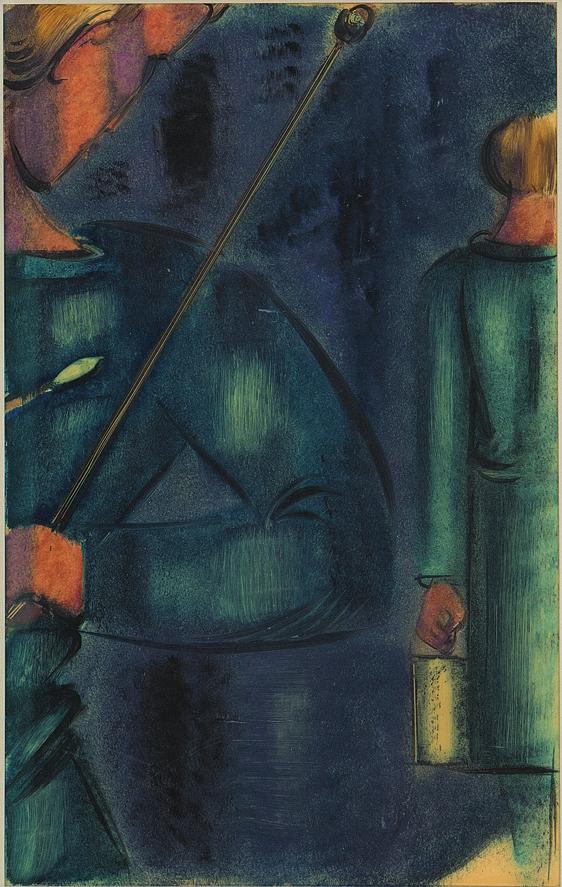 Oskar Schlemmer (1888 Stuttgart 1943 Baden-Baden) Zwei Maler, 1941 Öl und Bleistift auf Ölpapier, 44,4 29,2 cm entstanden mit einer Serie