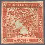 ansprechendes Exemplar dieser Rarität in ungebrauchter Erhaltung. Enzo Diena (2001) bestätigt in seinem Attest: ".. has original gum and it is in perfect condition with good margins..". Die Briefmarkenprüfstelle Basel erwähnt im Attest (2002) ".