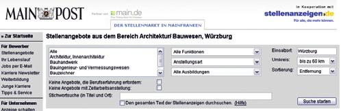 Rubriken Immobilien Immobilien-Exposés auf mainpost.immowelt.de Stellen Online-Stellenanzeige auf mainpost.