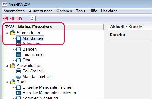 Seite 4 4. STEUERN 1. Eine Anwendung der Steuerberechnung starten (z. B. Agenda ESt). 2.