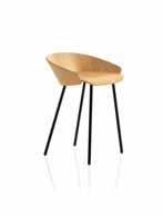 In fact, the curved wood structure of the stool recalls one of the distinctive traits of the iconic independent creator, a collar.