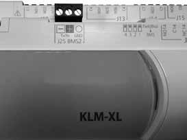 Montage / Elektrischer Anschluss Anschluss Klima- Lüftungsmodul KLM-XL + (A) - GND (B) Anschluss Power Systems A B COM Montage und Konfiguration der Modbus-Teilnehmer können Sie den Unterlagenden der