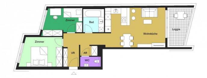-Räumlichkeiten- Vorraum: 7,47 m² - Wohnen/Essen/Kochen: 25,94 m² - Zimmer 01: 10,20 m² -