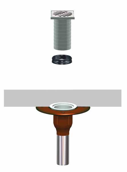 LORO-Balcony drainage LORO-Balkonentwässerung mit Flüssigkunststoffen/Verbundabdichtungen for liquid plastic/compound sealings LORO-Balkonabläufe mit VS-Anschlussmanschette, Serie FF für Abdichtung