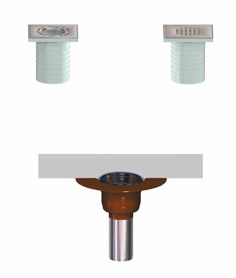 LORO-Balcony drainage LORO-Balkonentwässerung mit Flüssigkunststoffen/Verbundabdichtungen for liquid plastic/compound sealings LORO-Balkondirektabläufe mit VS-Anschlussmanschette, Serie HF für