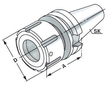 02 ISO 7388-2 JIS B 6339 OZ Collet chucks DIN 6391 for collets DIN 6388 OZ Spannfutter DIN 6391 für Spannzangen DIN 6388 / ISO10897 Form Typ Capacity Collets AD OZ Bestell-Nr.