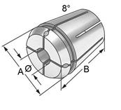 07 Collets Spannzangen ER Collets Form A with Square Socket ER Spannzangen Form A mit Innen-Vierkant ISO15488 B Size Bore Ø D / square C DIN 6499 B Bestell-Nr.