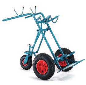 Das Spornrad ist um 360 0 schwenkbar, wodurch der Wagen eine große Wendigkeit erhält. Zum Beladen kann das Spornrad eingeklappt werden.