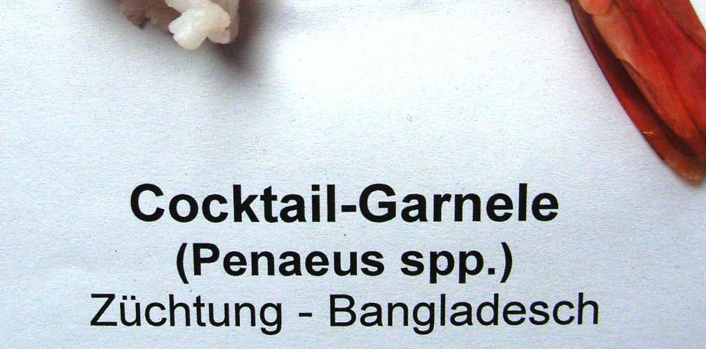 Surimi-Garnele, Loser Verkauf Korrekte Kennzeichnung müsste lauten: Surimi, Krebsfleischimitat aus
