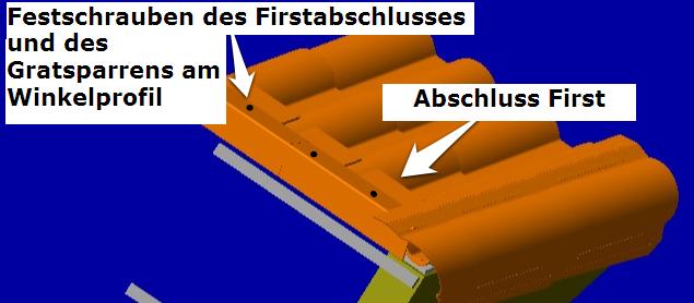 5 Abschluss First und Gratsparren Die Abschlüsse von First und Gratsparren verhindern, dass Wasser infiltriert, wenn