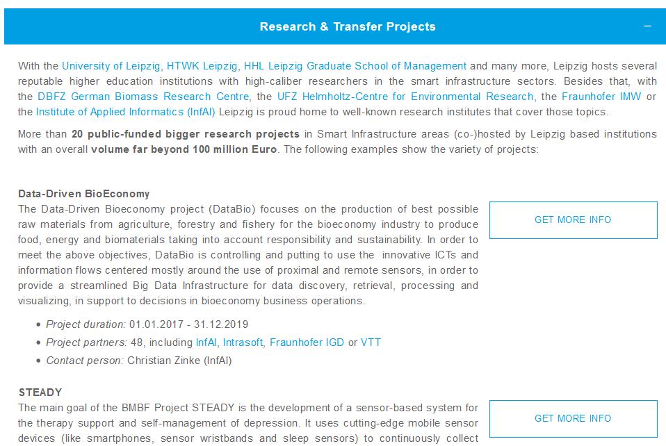 6 Darstellung von Forschungs- und Transferprojekten in der Stadt Ausgangssituation 25 Forschungsprojekte Smart