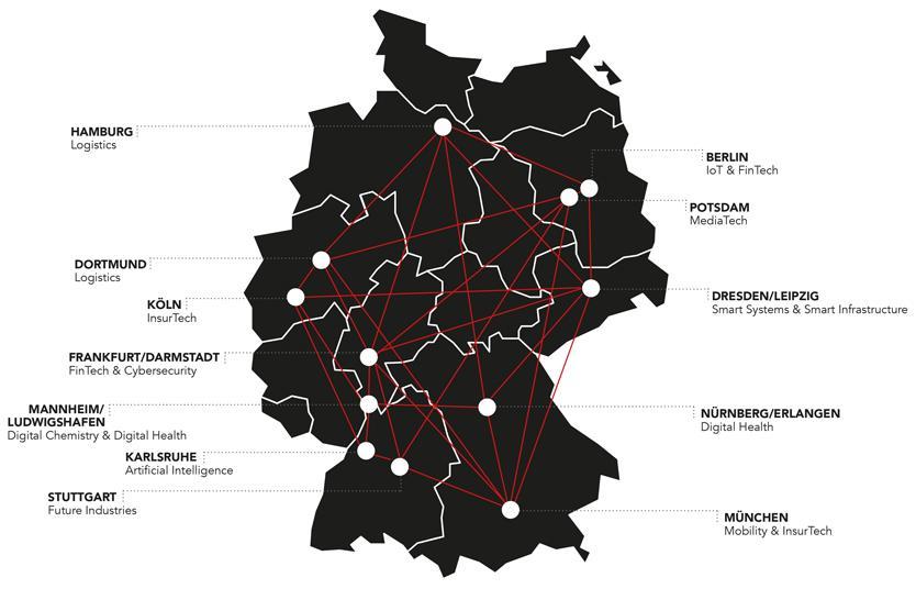 Smart Infrastructure Hub Leipzig wird (gemeinsam mit DD) einer von 12 Standorten in der Digital Hub Initiative Ausgangslage Nur 12 Standorte haben in Deutschland die