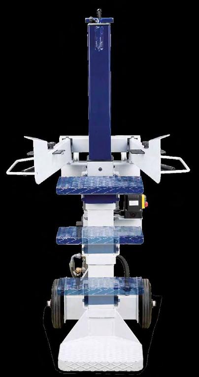 Phasenwender und Überlastschutz Leistungsstarke Hydraulikanlage Leistungsstarke Industrie-Elektromotoren, ausgelegt für den Dauerbetrieb Bequemer Transport durch große Gummi- Räder