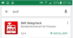 3.2. Sie haben die Belegcheck-APP nicht installiert oder den Authentifizierungscode nicht mehr eingestellt?