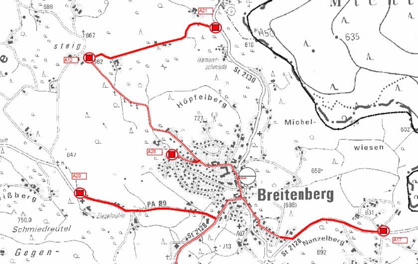 Ausschreibungsgebiet Breitenberg (I) Vertrag 8523 KVz PLZ ORT STR NR A21 94139 Ungarsteig Ungarsteig 44 KVz PLZ ORT STR NR A12 94139 Ungarsteig Ungarsteig 16 KVz PLZ ORT STR NR A26