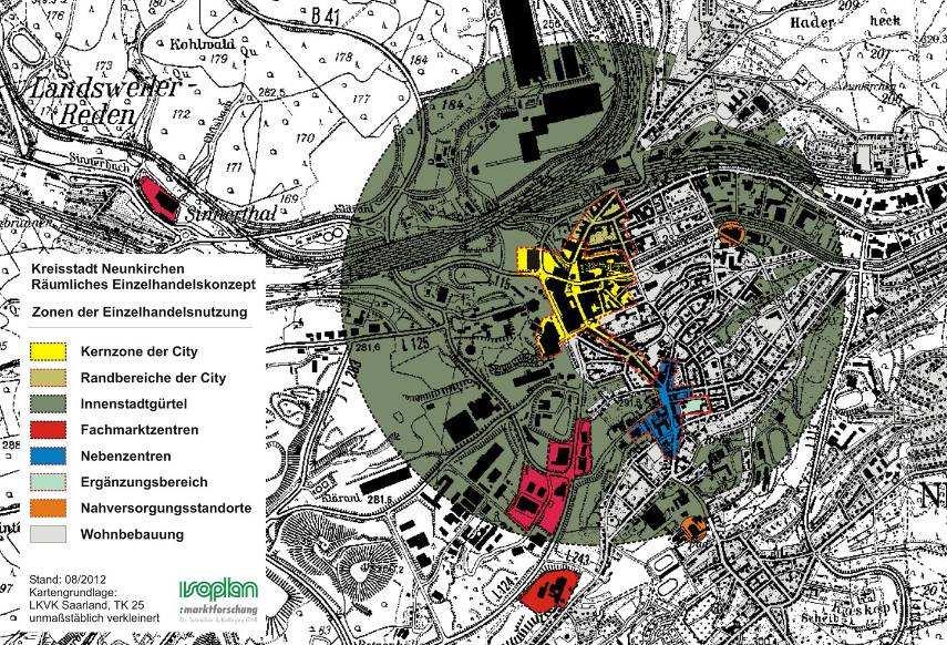 Einzelhandelskonzept der City; Oberer