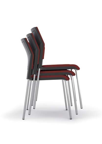 Each seat is equipped with an intelligent stacking chassis which protects the next chair cushion against damage.