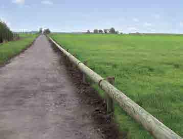 Schutzplanken 10 Jahre Herstellergewährleistung SCHUTZPLANKEN stabiles System aus Rundholz in verschiedenen Durchmessern Pfosten mit Durchgangsbohrungen