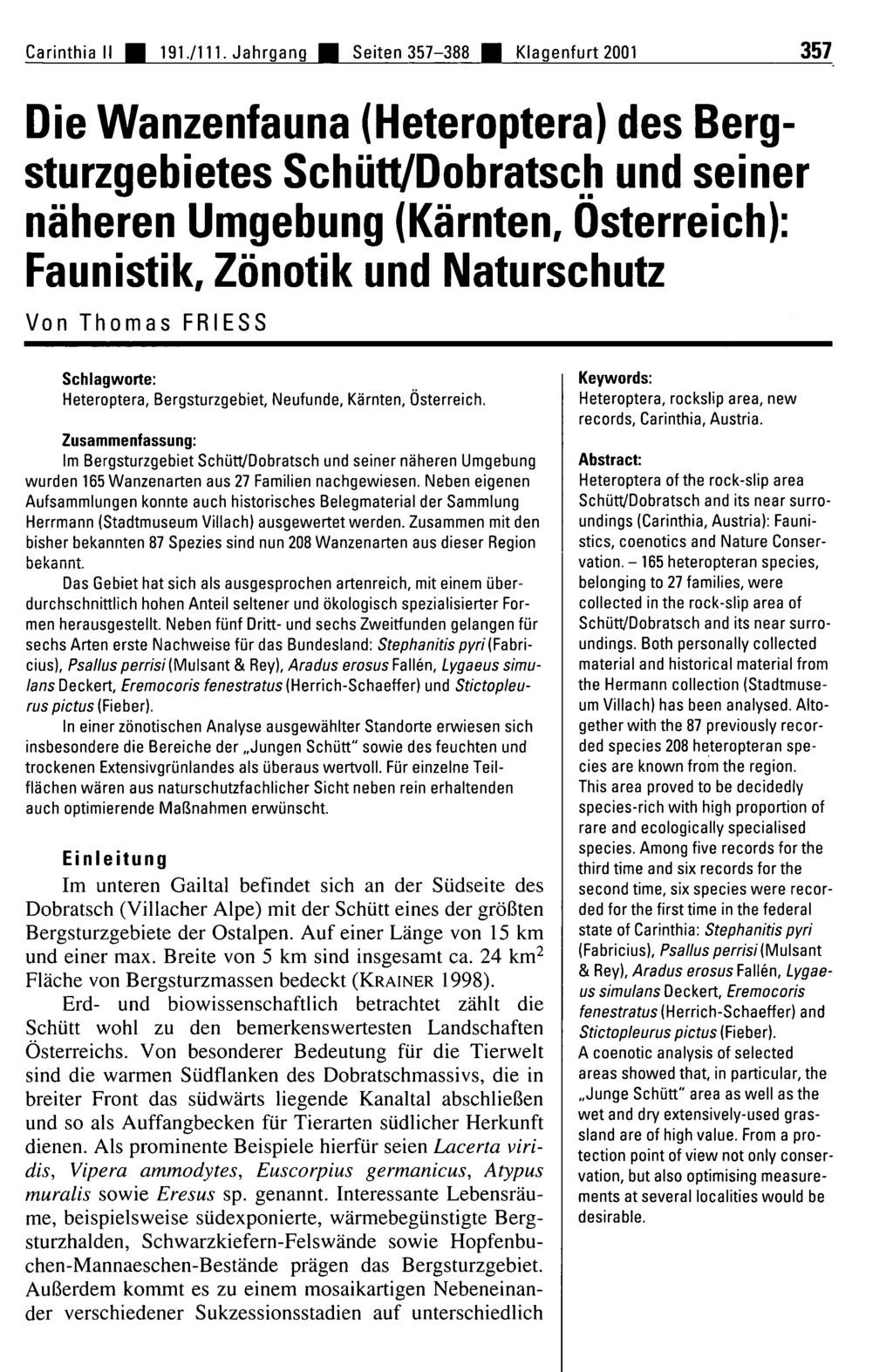 Naturwissenschaftlicher Verein für Kärnten, Austria, download unter www.biologiezentrum.at Carinthia II 9./ Ì.
