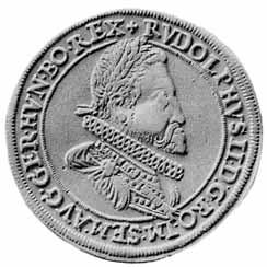 Die ober -österreichische Münzprägung (in Tirol und den Vorlanden) im Namen Kaiser Rudolfs II. Nr.28 Taler aus Ensisheim o.j. (1604) (Enz.1, 2; Klemesch 12-17, 20-28, 30-34; Voglh.95/I) Vs.