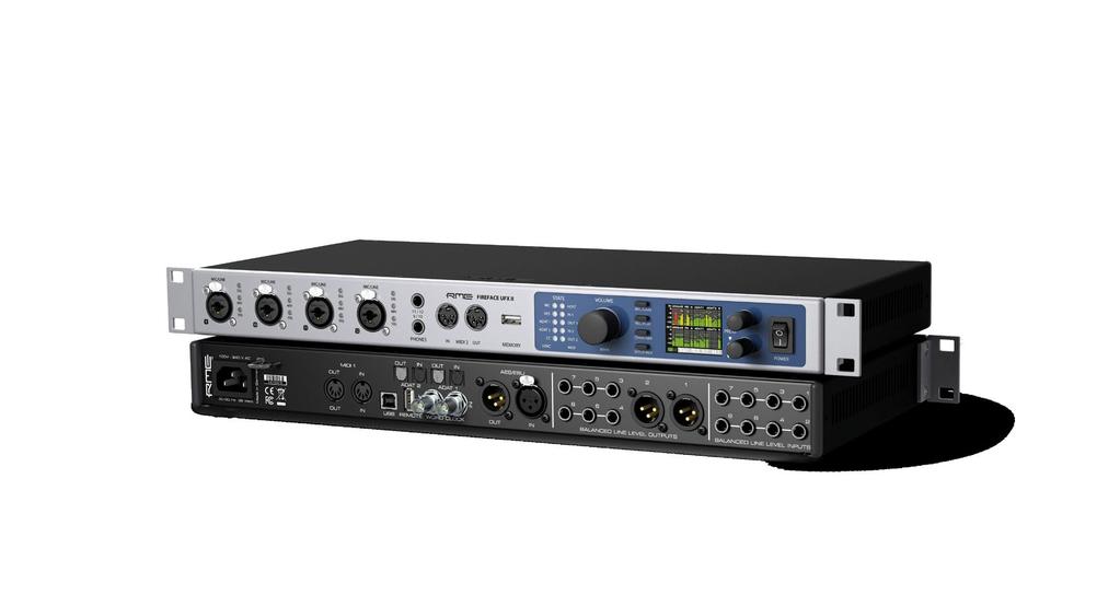 USB Audio Interface Fireface UFX II 60-Kanal 192 khz High-End USB Audio Interface Dieses so einmalige wie überragende Audiosystem ermöglicht das Überspielen analoger und digitaler Audiodaten von